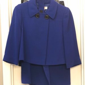 Royal blue Tahari skirt suit with belted skirt